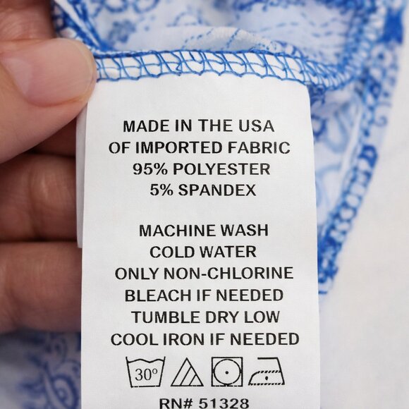 Chaus New York Blue Paisley Draped Sleeveless Blouse NWT S - Picture 7 of 8